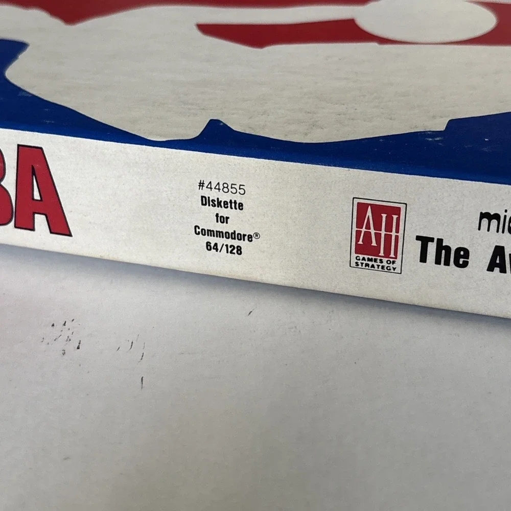 Commodore 64/128 NBA Basketball Game Disk Untested With Box And Disk Avalon Hill